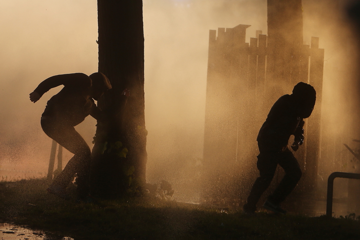 Protesters battle with Riot Police in Hamburg Germany.