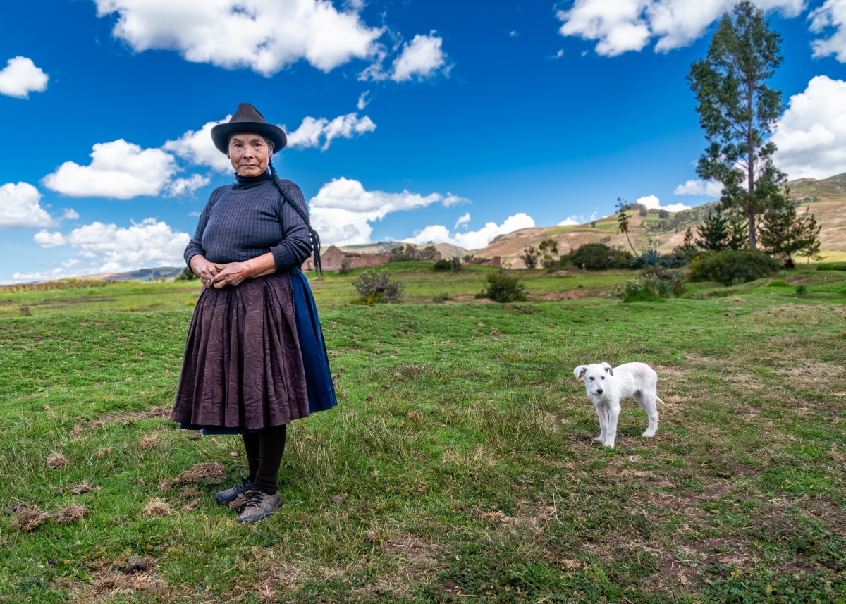Farmer with Dog