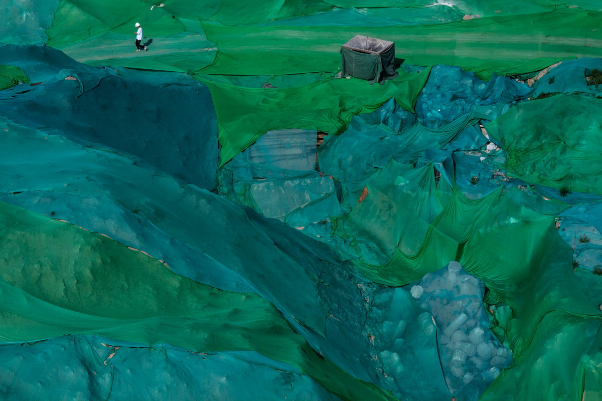 Green patchwork