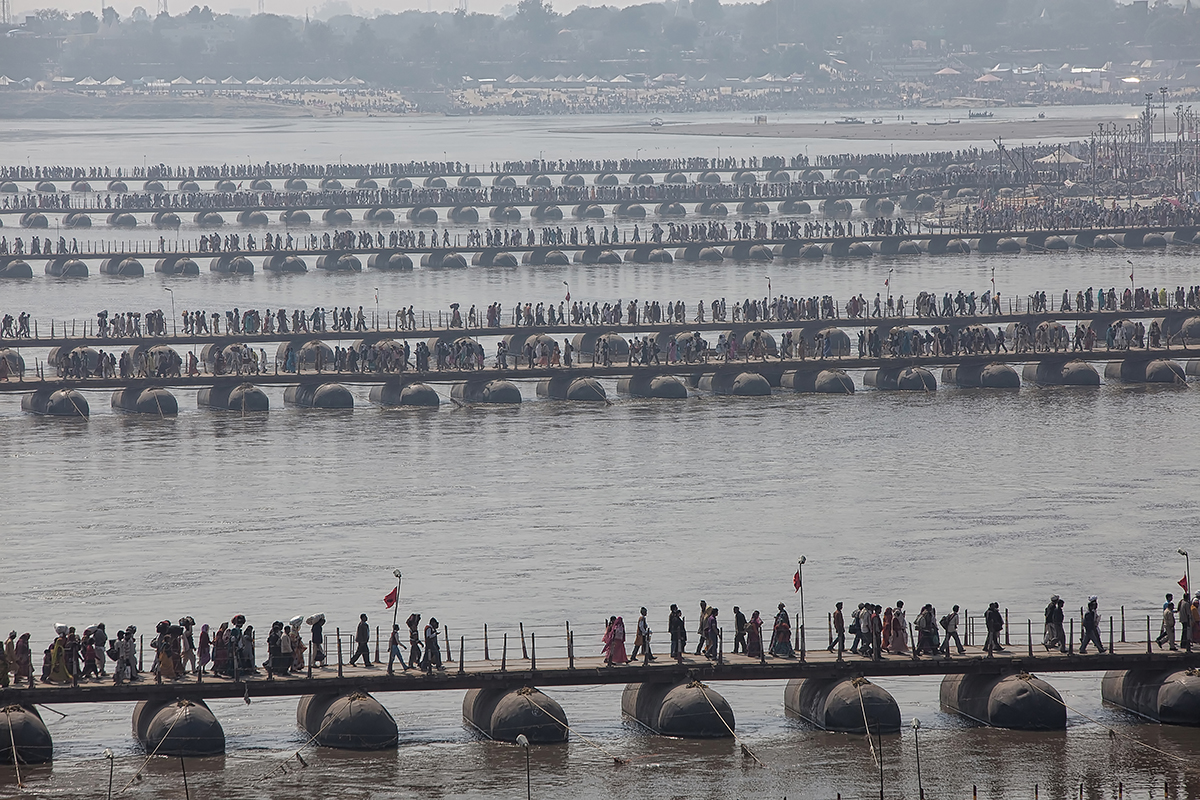 Pilgrims at Maha Kumbh Mela