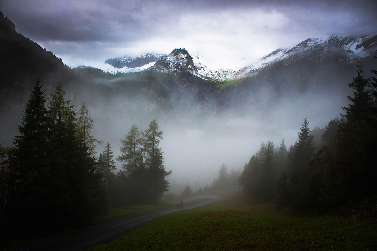 A walk through fog