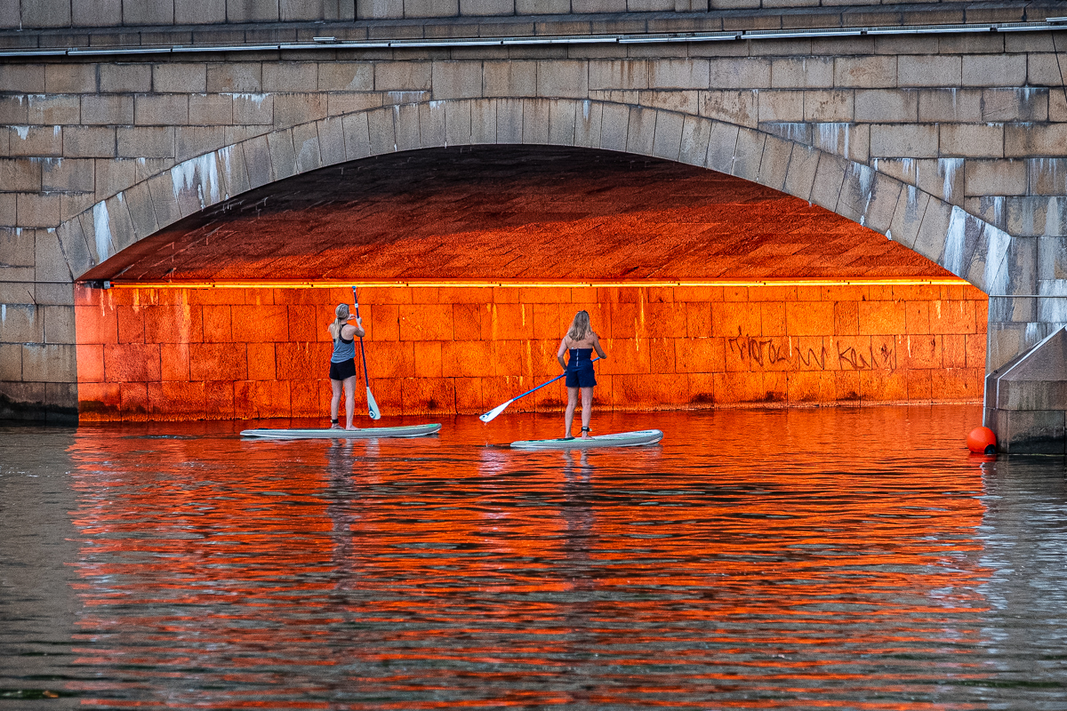 Paddling into the sunset