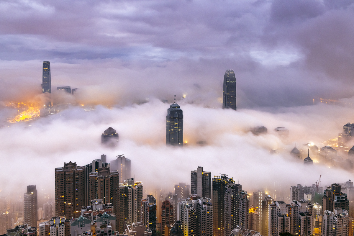 Dense fog hovers