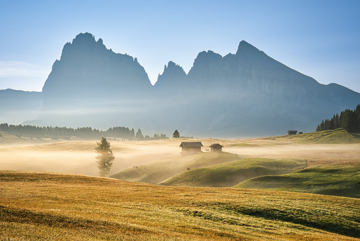 Golden morning at dolomites