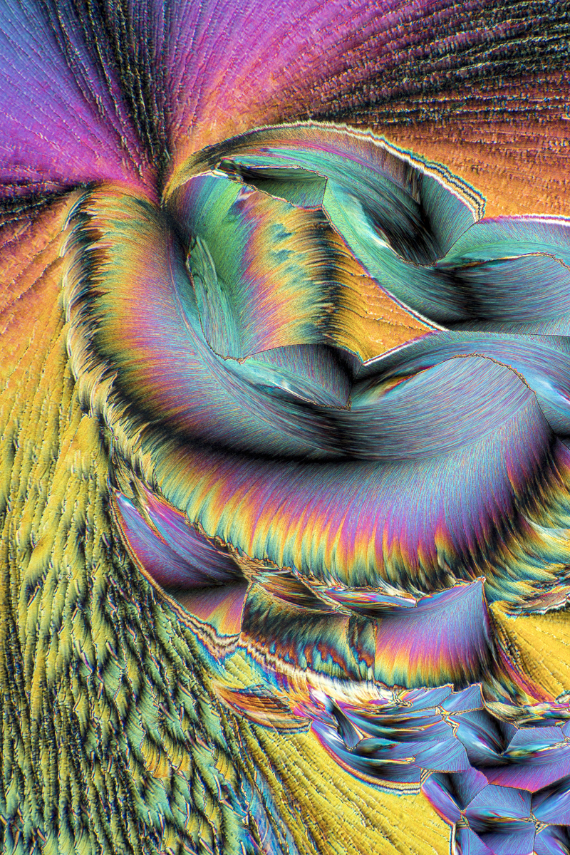 MICROCRYSTALS IN POLARIZED LIGHT, a mixture of urea and paracetamol,