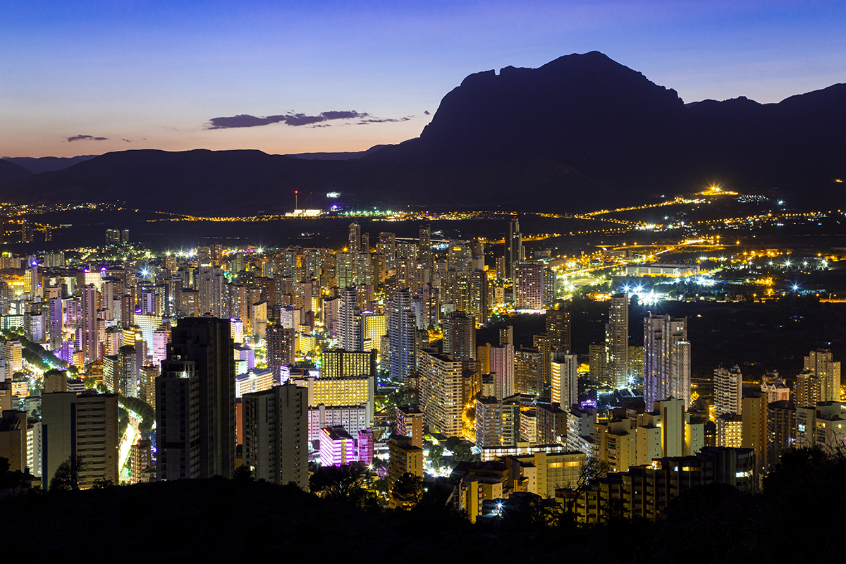 Lights of Benidorm by night