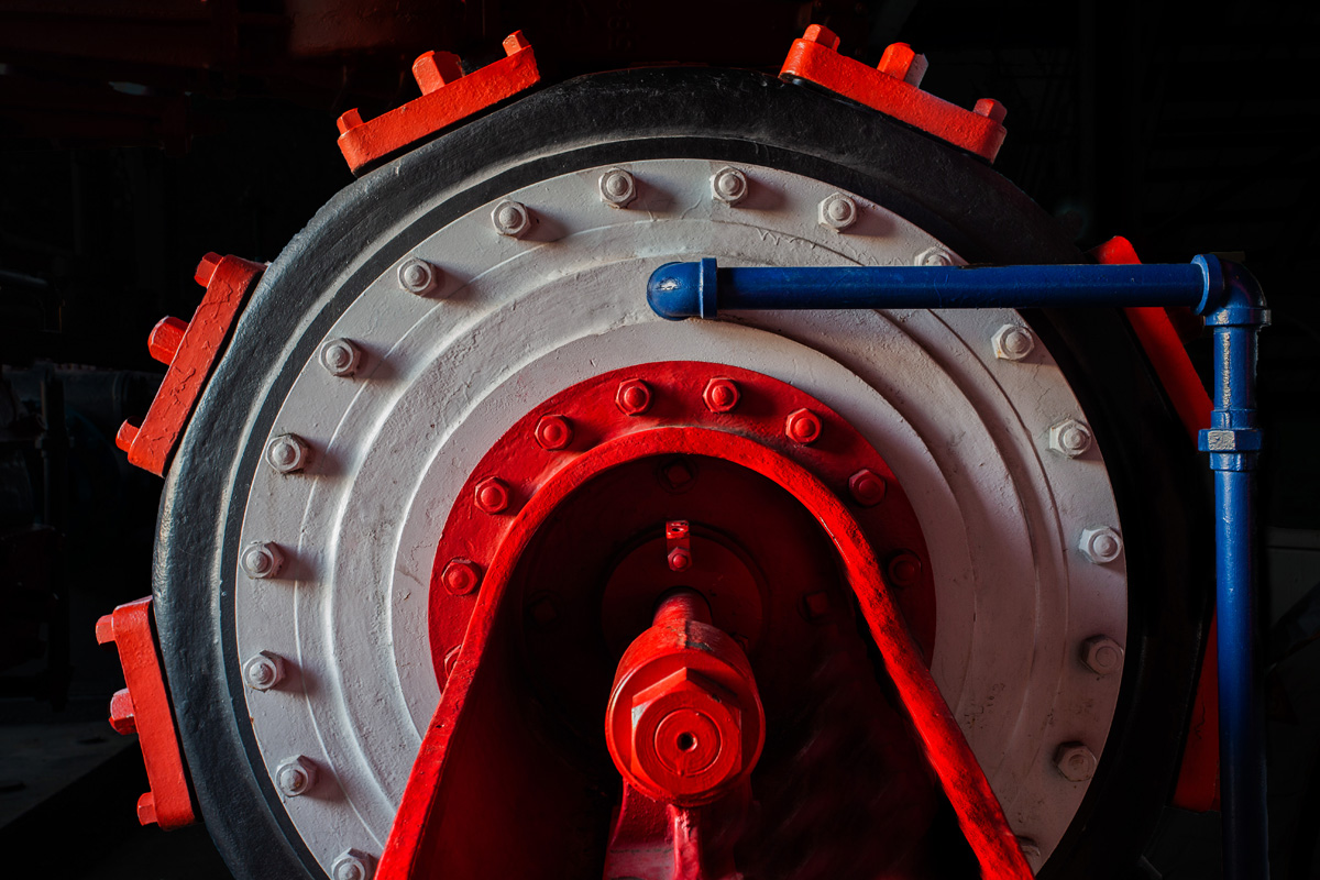 Industrial Art in Red White and Blue