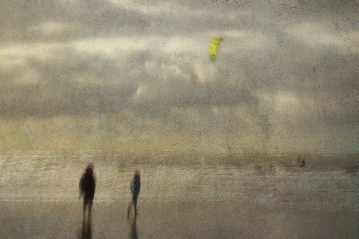 Kite surfer on the north sea
