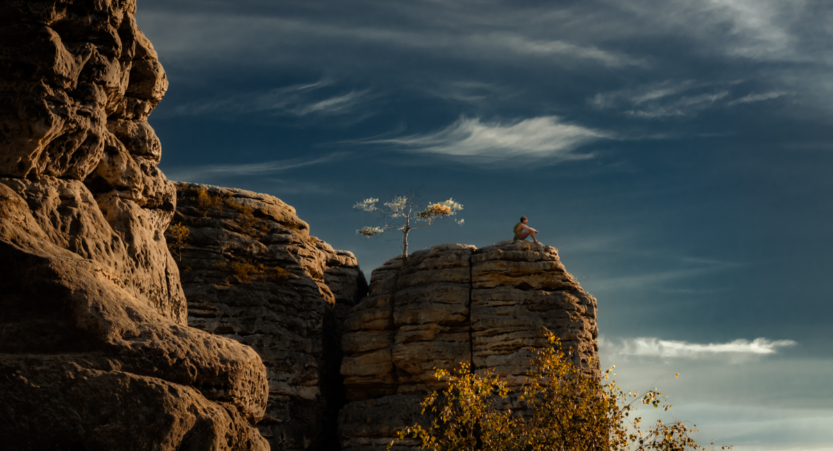 On a sandstone rock