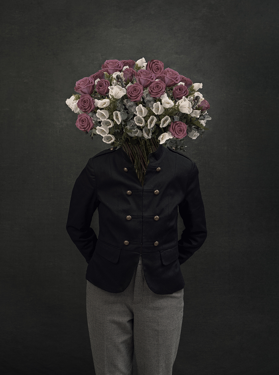 head full of flowers