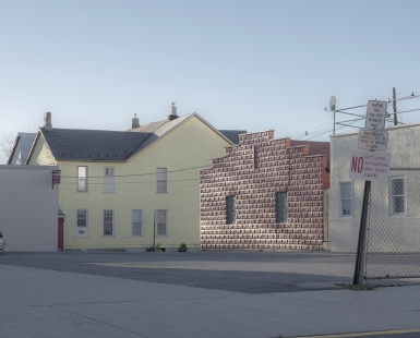A Red Building and a Yellow House
