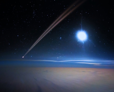 Moonlit contrail