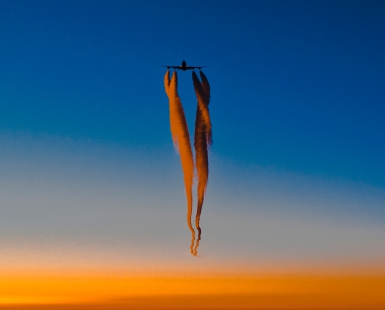 Sunset contrail