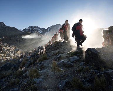 The descent from the Sacred Glacier.
