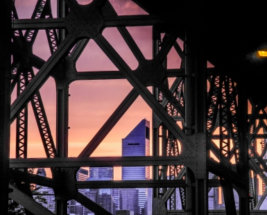 Sunset Under a Bridge