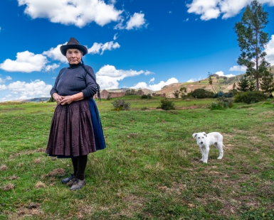 Farmer with Dog