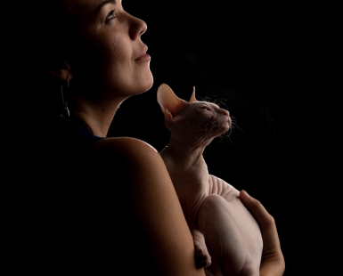 Woman and Cat