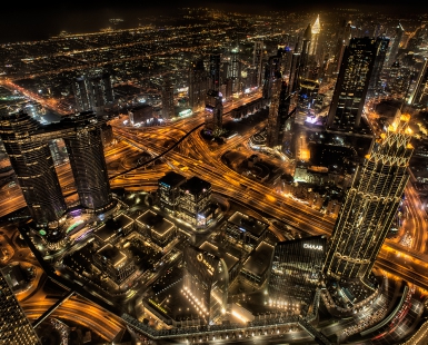 Night View of Dubai City