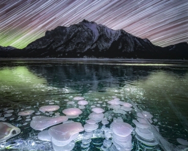 Star trails, Aurora and Methane bubbles