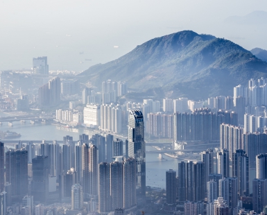 The blue mood of Hong Kong