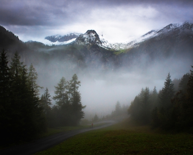 A walk through fog