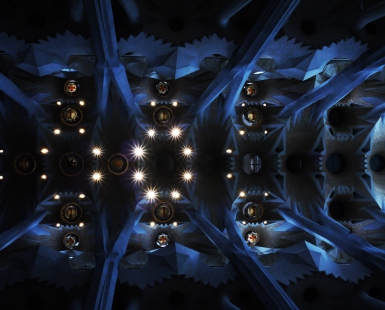 Looking up at the stars of the Sagrada Familia