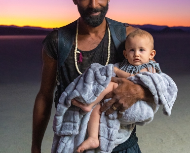 Burning Man Father and Child