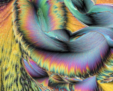 MICROCRYSTALS IN POLARIZED LIGHT, a mixture of urea and paracetamol,