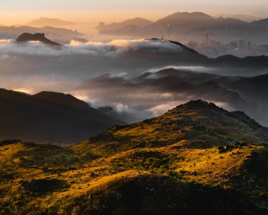 Natural splendor and the urban landscape co-exist in Hong Kong.