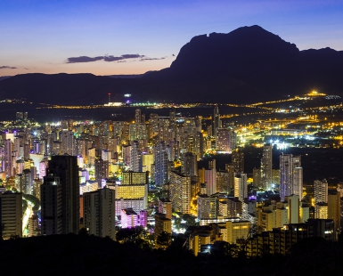 Lights of Benidorm by night