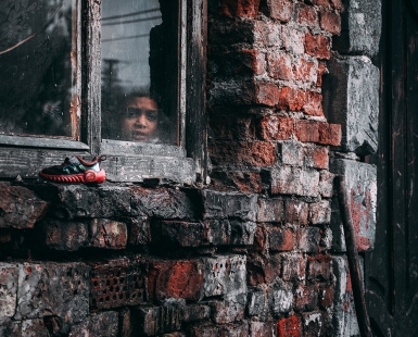 Gypsy in his house