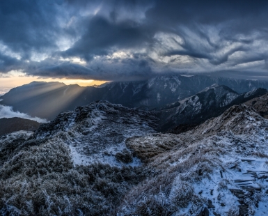 Sunrise after snow