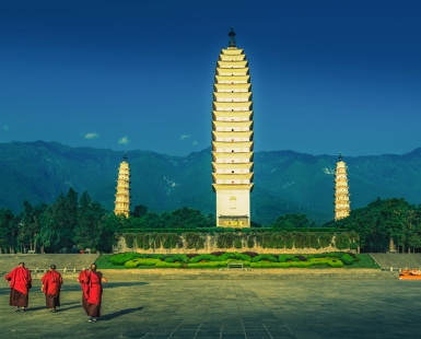 The Three Pagodas of Chongsheng Temple in Dali