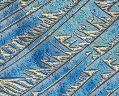 MICROCRYSTALS IN POLARIZED LIGHT, a mixture of urea and resorcinol.