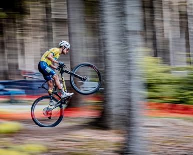 On one wheel to the finish line.